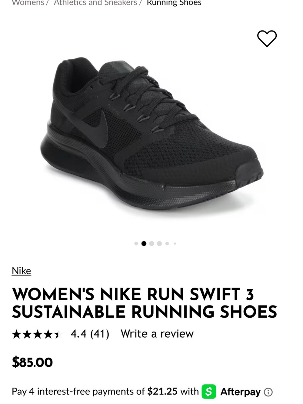 Nike Women’s Run Swift 3 Running Shoes - Black. Size 7 worn 1x inside gym only 🖤